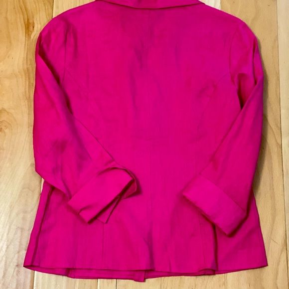 Hot Pink Spring Linen Blouse - Picture 4 of 5